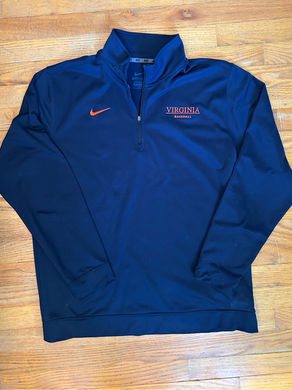 Nike UVA Baseball Navy Quarter-Zip Pullover Shirt Jacket University of Virginia